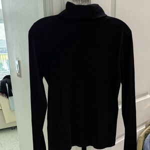 Three Dots Black Long Sleeve Top